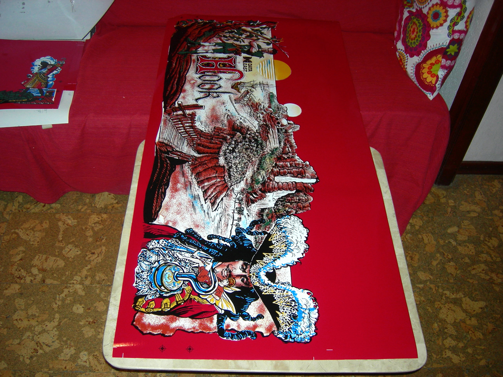 "Hook Pinball Decals" (DATA EAST) reproduction printed in vinyl with